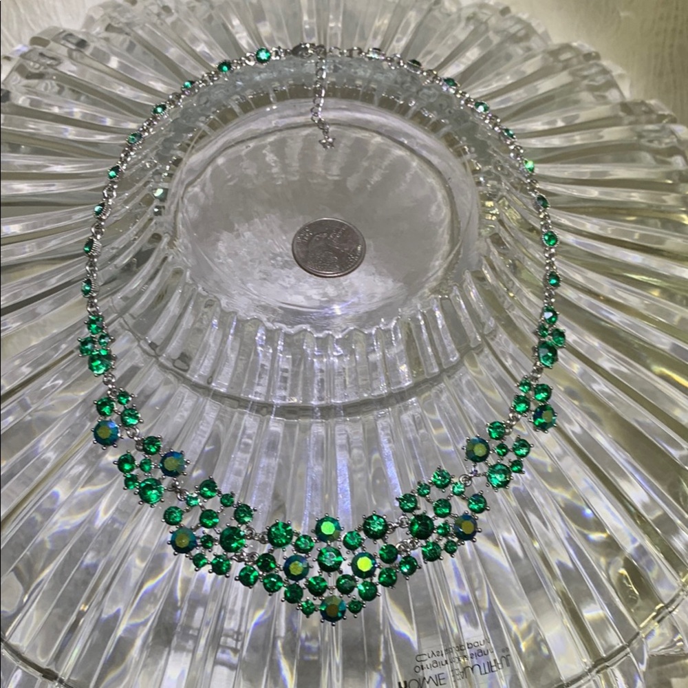 Kirk’s Folly Elegant Green Crystal Necklace